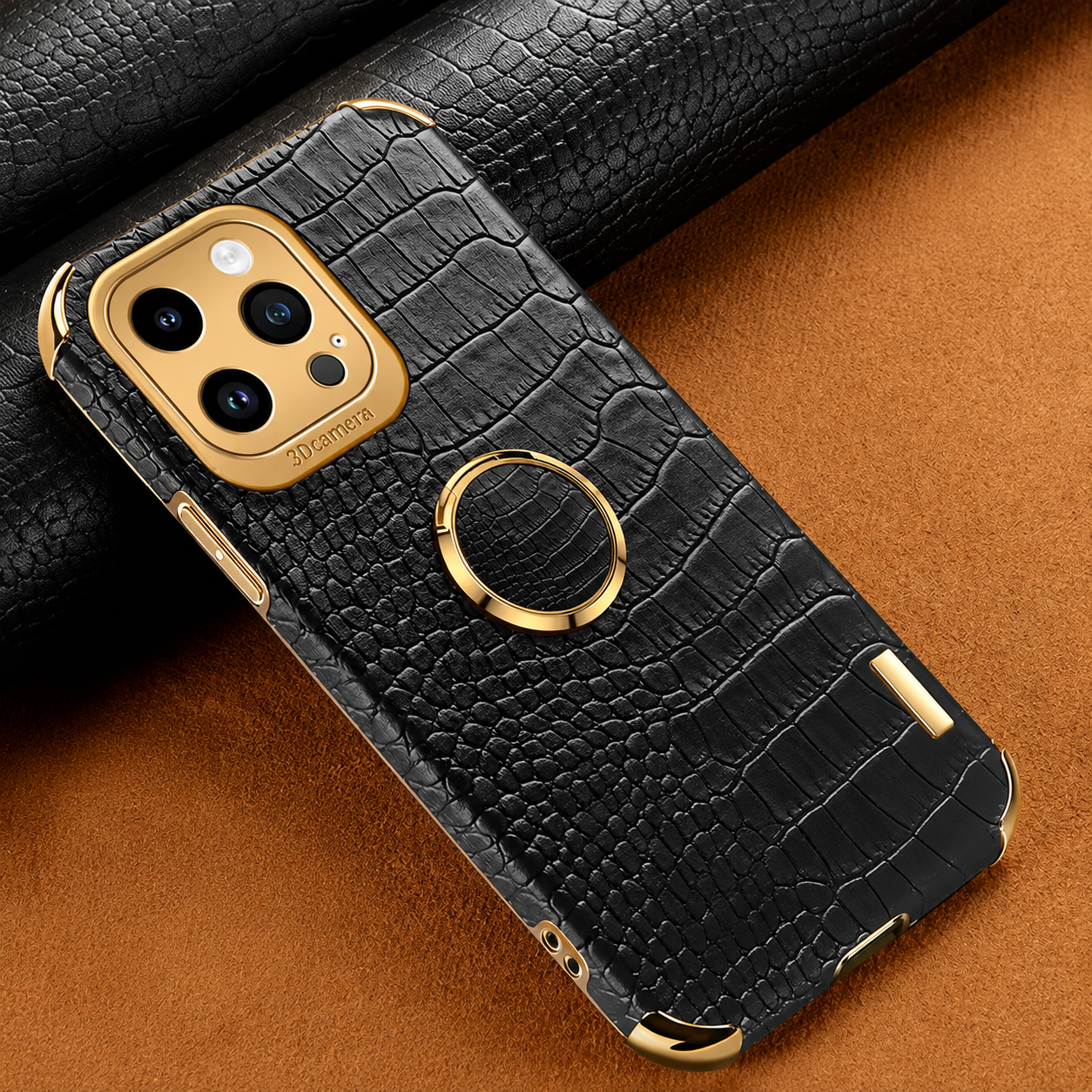 Premium iPhone Case Crocodile Leather Protective Cover Shockproof Camera Lens Protection Anti Scratch Anti Fingerprint Silicone TPU Full Coverage
