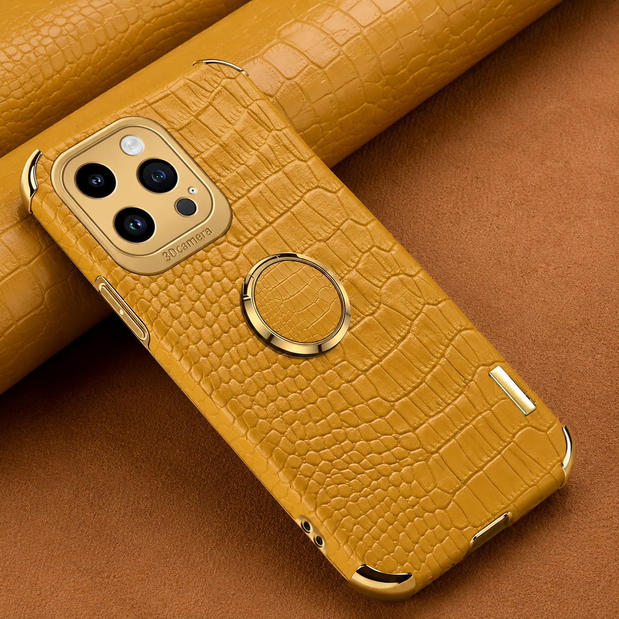 Premium iPhone Case Crocodile Leather Protective Cover Shockproof Camera Lens Protection Anti Scratch Anti Fingerprint Silicone TPU Full Coverage