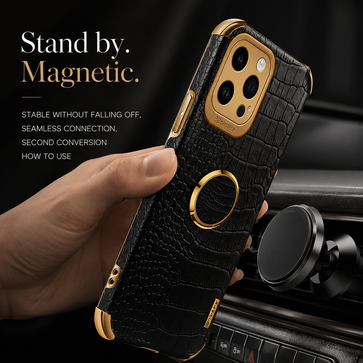 Premium iPhone Case Crocodile Leather Protective Cover Shockproof Camera Lens Protection Anti Scratch Anti Fingerprint Silicone TPU Full Coverage