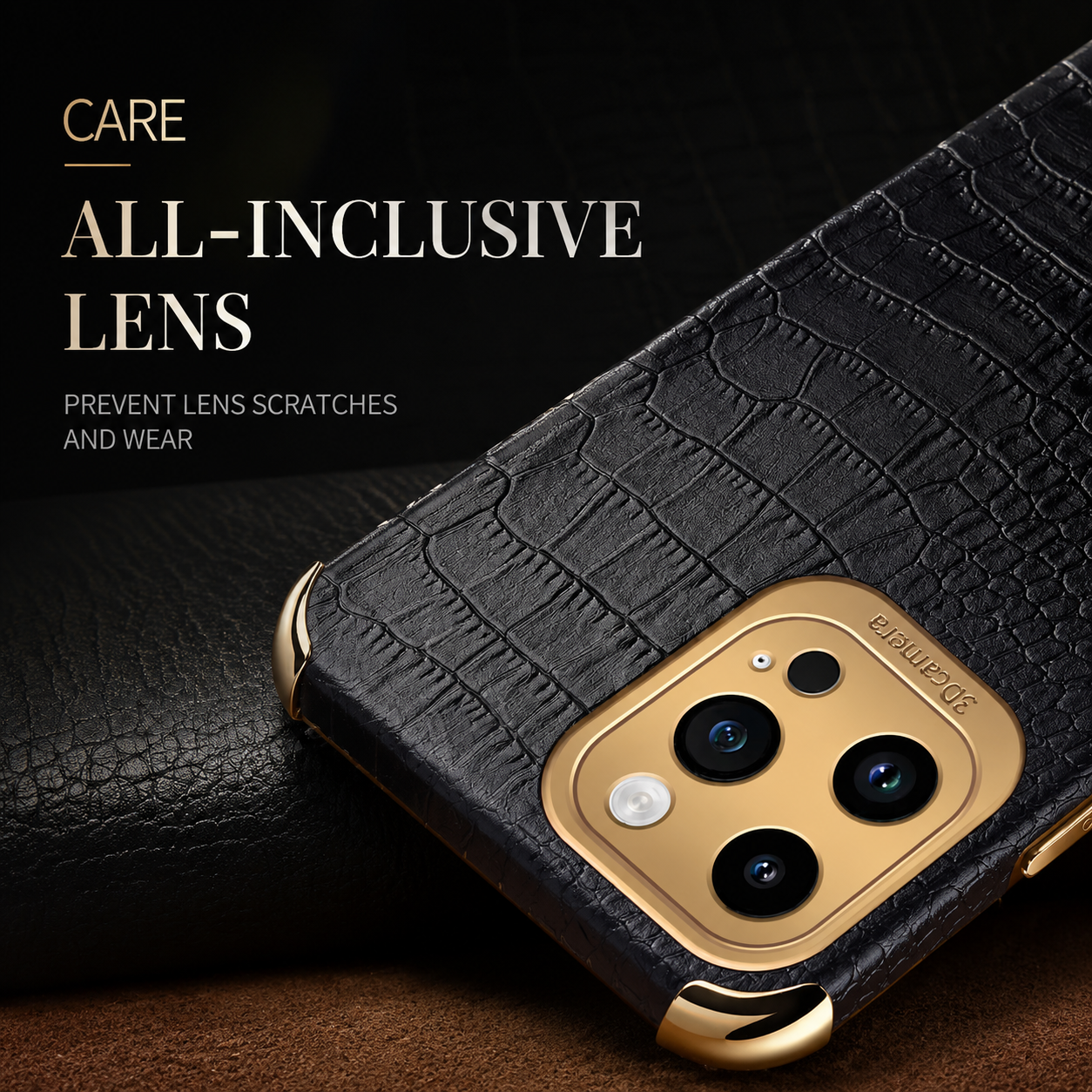 Premium iPhone Case Crocodile Leather Protective Cover Shockproof Camera Lens Protection Anti Scratch Anti Fingerprint Silicone TPU Full Coverage