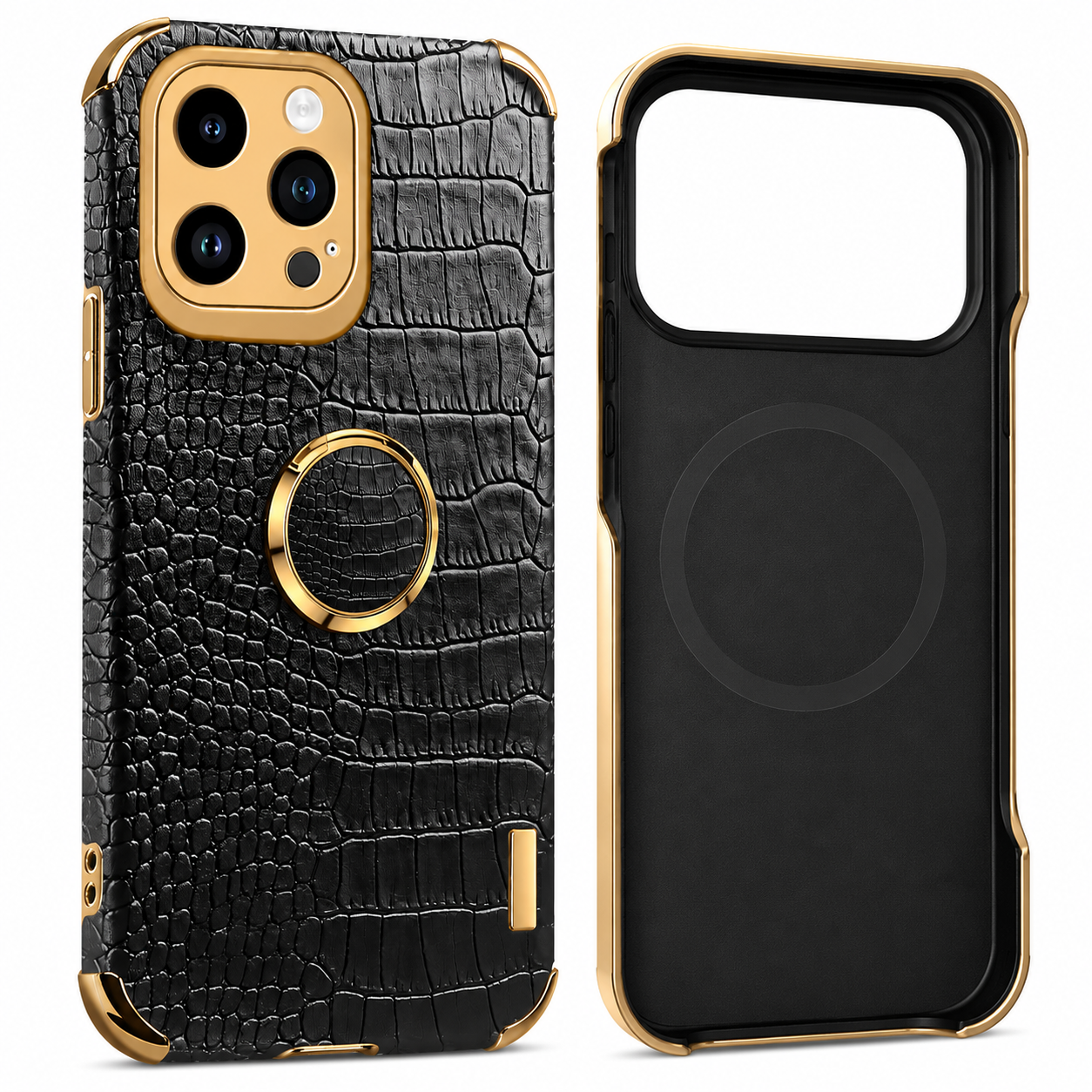 Premium iPhone Case Crocodile Leather Protective Cover Shockproof Camera Lens Protection Anti Scratch Anti Fingerprint Silicone TPU Full Coverage