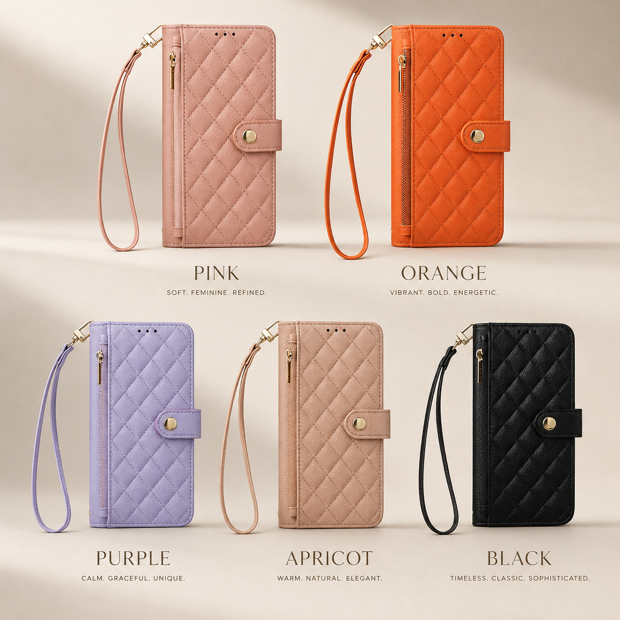 Premium iPhone Case Crossbody Leather Wallet Cover Card Holder Lanyard Strap Camera Lens Protection Anti Scratch Non Slip Protective PU Design