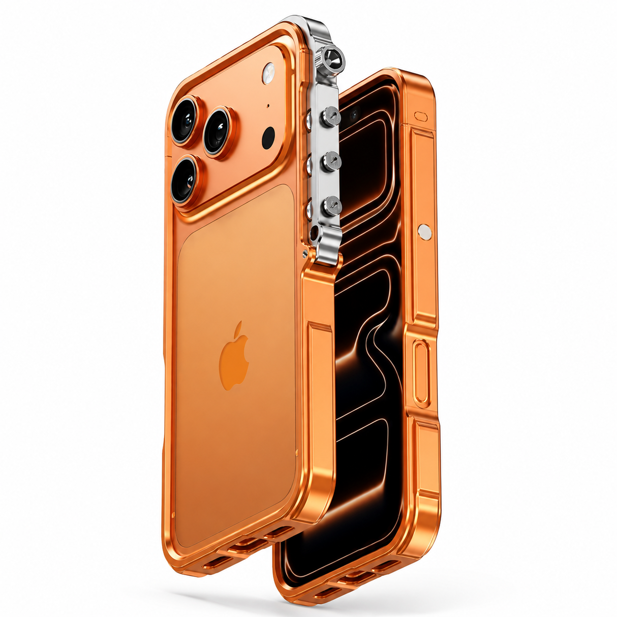 Premium iPhone Case Cyberpunk Aluminum Alloy Mechanical Bumper Metal Frame Shockproof Heavy Duty Camera Lens Protection Protective Design