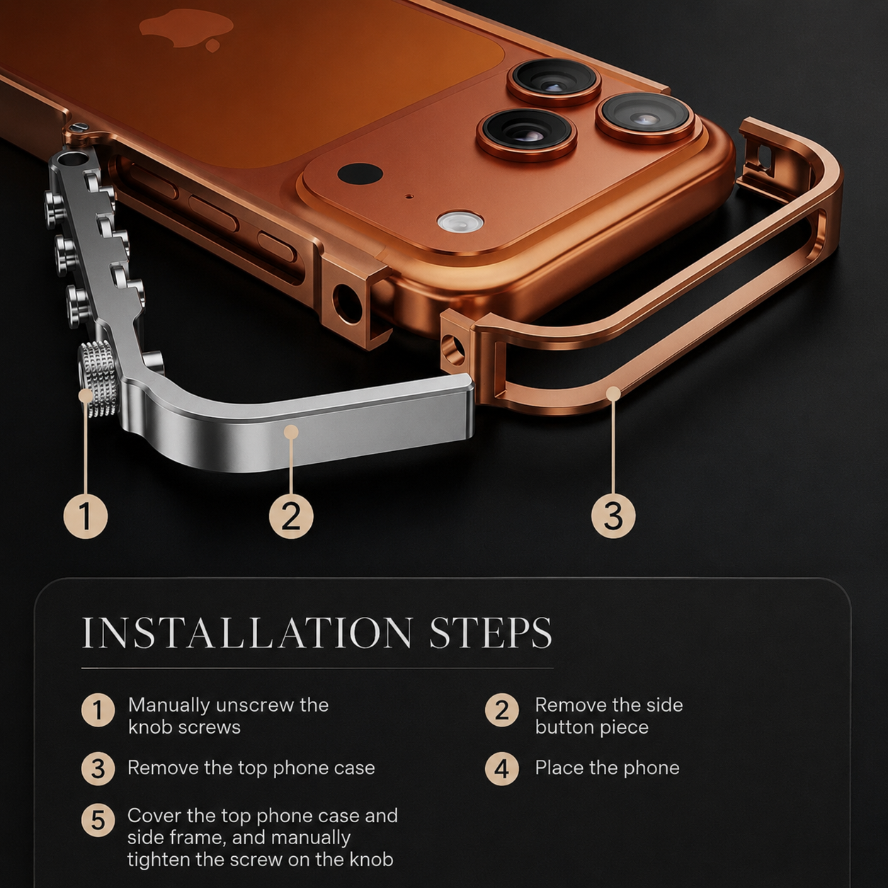 Premium iPhone Case Cyberpunk Aluminum Alloy Mechanical Bumper Metal Frame Shockproof Heavy Duty Camera Lens Protection Protective Design