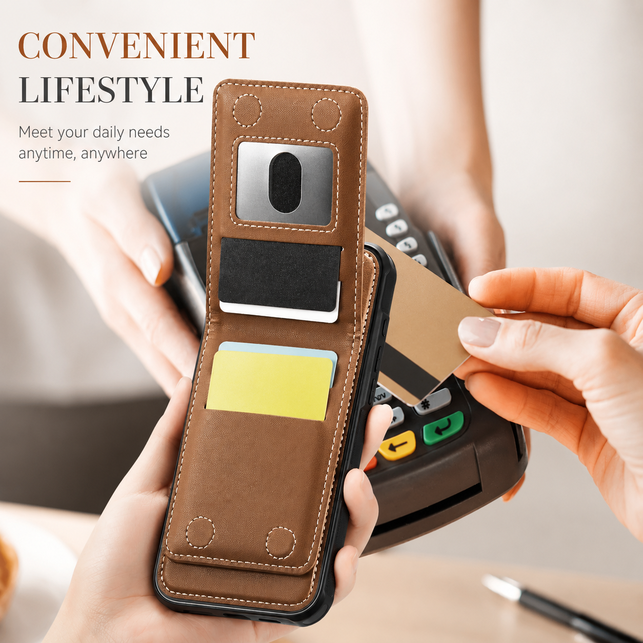 Premium iPhone Case Detachable Magnetic Leather Wallet Cover Card Slot Holder Kickstand Shockproof Anti Fingerprint Protective Design Slim Durable