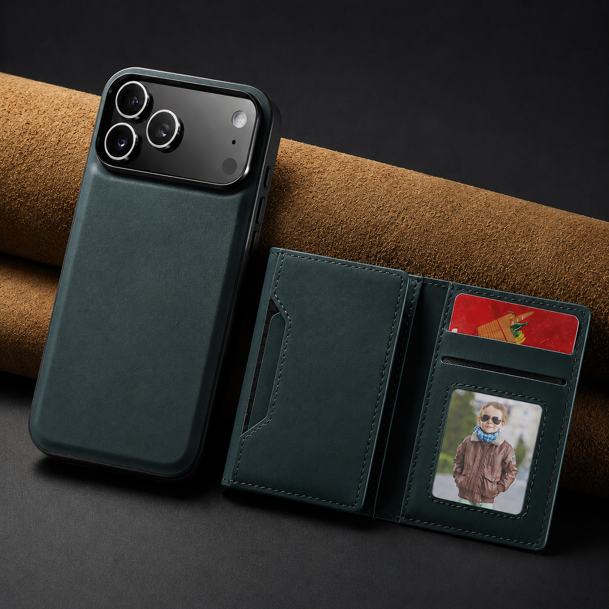 Premium iPhone Case Detachable Magnetic Leather Wallet Protective Cover Card Holder Kickstand Camera Lens Protection Anti Scratch Full Coverage