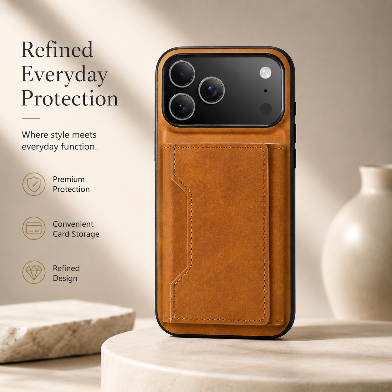 Premium iPhone Case Detachable Magnetic Leather Wallet Protective Cover Card Holder Kickstand Camera Lens Protection Anti Scratch Full Coverage