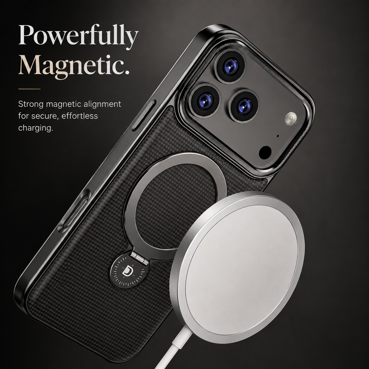 Premium iPhone Case Diamond Pattern Leather MagSafe Compatible Cover Rotating Kickstand Camera Lens Protection Shockproof Anti Fingerprint Design