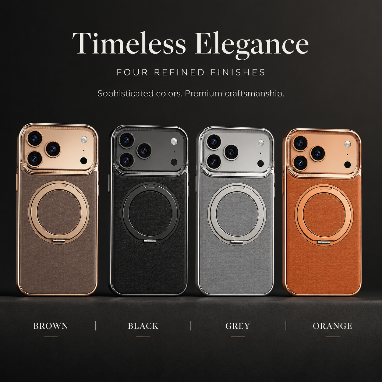 Premium iPhone Case Diamond Pattern Leather MagSafe Compatible Cover Rotating Kickstand Camera Lens Protection Shockproof Anti Fingerprint Design