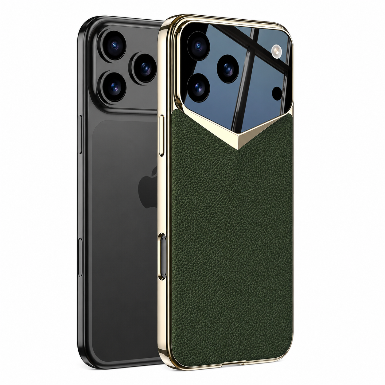 Premium iPhone Case Electroplated Leather Protective Cover Shockproof Hard Shell Camera Lens Protection Anti Fingerprint Anti Scratch Slim Full Coverage