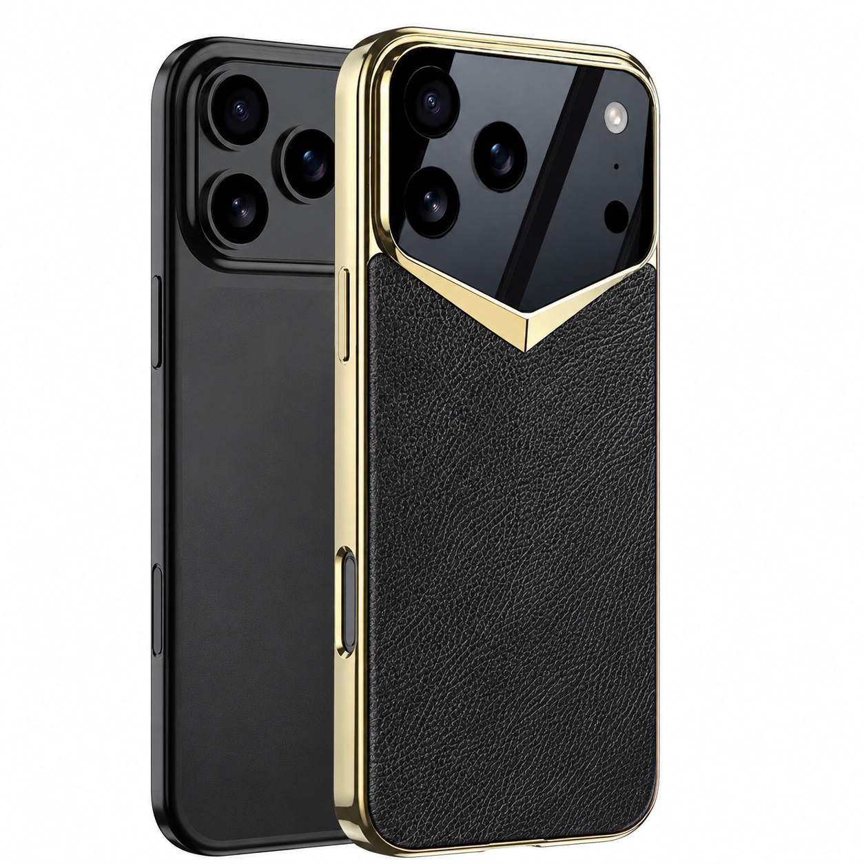 Premium iPhone Case Electroplated Leather Protective Cover Shockproof Hard Shell Camera Lens Protection Anti Fingerprint Anti Scratch Slim Full Coverage