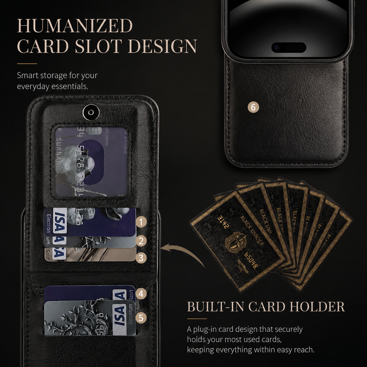 Premium iPhone Case Flip Wallet Cover Leather Card Holder with Stand Shockproof Anti Fingerprint Protective Design Full Access Slim Durable Magnetic Closure