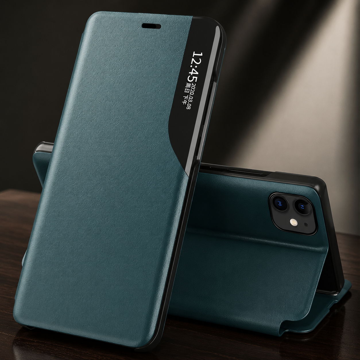 Premium iPhone Case Flip Wallet Stand Cover PU Leather MagSafe Compatible Card Holder Shockproof Protective Magnetic Closure Full Coverage Design