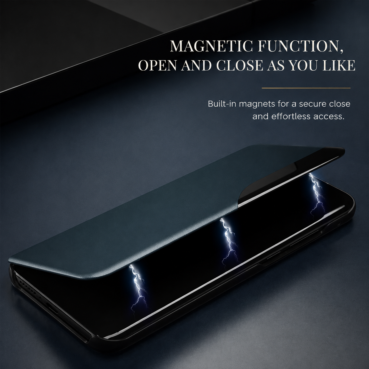 Premium iPhone Case Flip Wallet Stand Cover PU Leather MagSafe Compatible Card Holder Shockproof Protective Magnetic Closure Full Coverage Design