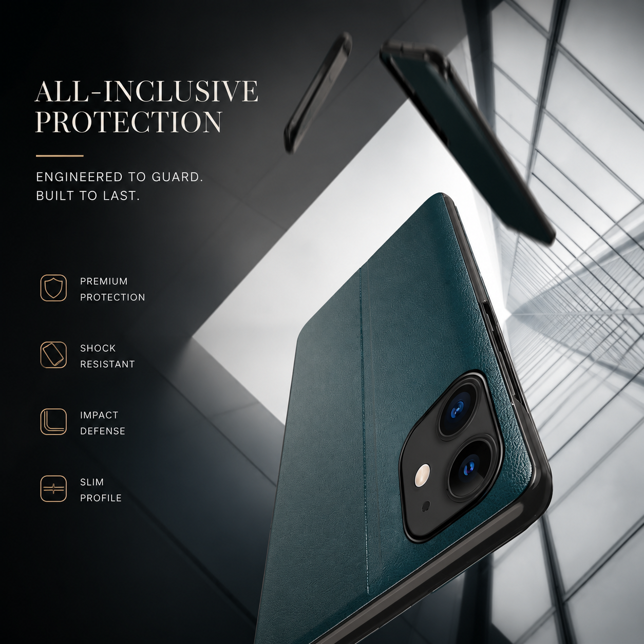 Premium iPhone Case Flip Wallet Stand Cover PU Leather MagSafe Compatible Card Holder Shockproof Protective Magnetic Closure Full Coverage Design