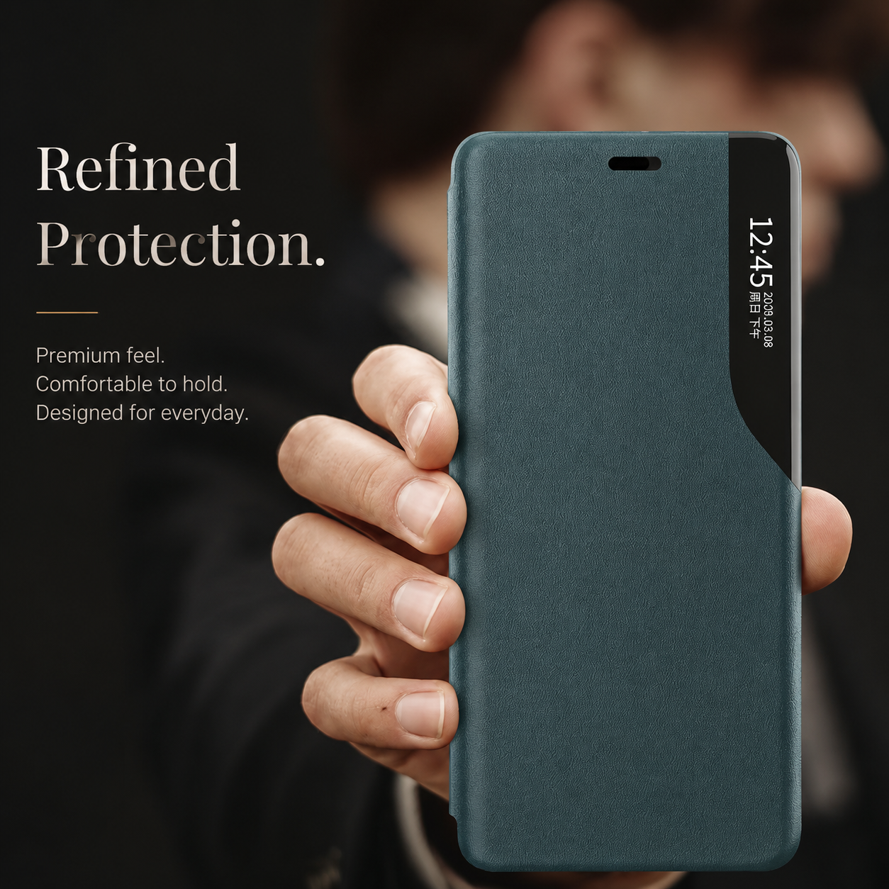 Premium iPhone Case Flip Wallet Stand Cover PU Leather MagSafe Compatible Card Holder Shockproof Protective Magnetic Closure Full Coverage Design