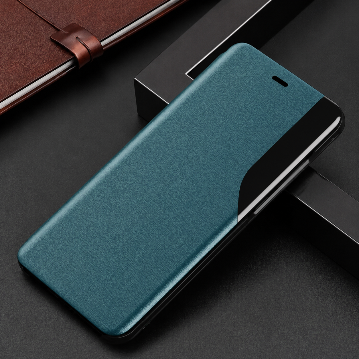 Premium iPhone Case Flip Wallet Stand Cover PU Leather MagSafe Compatible Card Holder Shockproof Protective Magnetic Closure Full Coverage Design