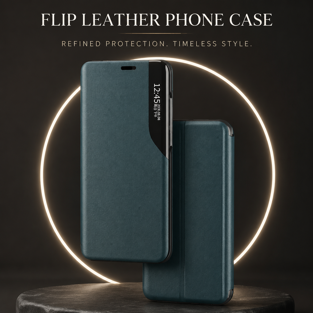 Premium iPhone Case Flip Wallet Stand Cover PU Leather MagSafe Compatible Card Holder Shockproof Protective Magnetic Closure Full Coverage Design