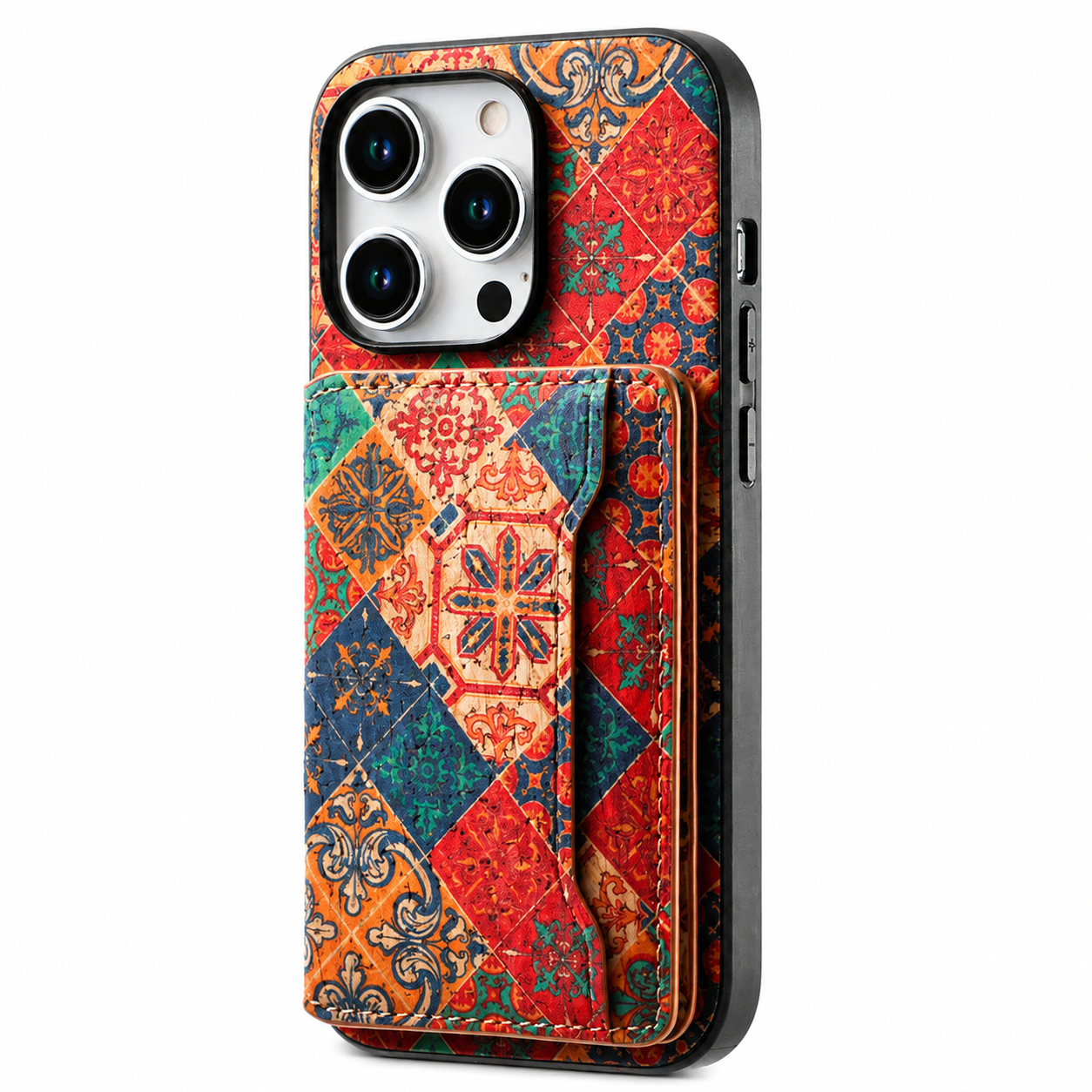 Premium iPhone Case Flower Pattern Leather Wallet Cover Magnetic Closure Card Holder Stand Function Shockproof Protective Flip Case Full Coverage Design