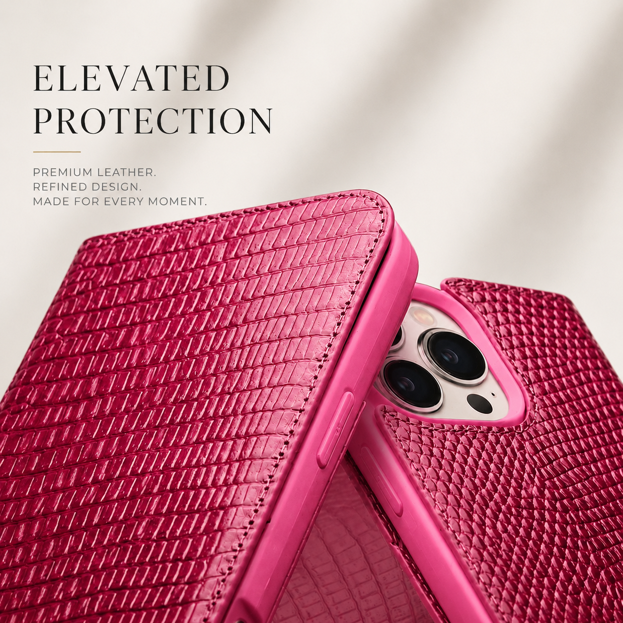 Premium iPhone Case Genuine Cowhide Leather Flip Wallet Protective Cover Crocodile Grain Card Holder Magnetic Stand Shockproof Full Body Design