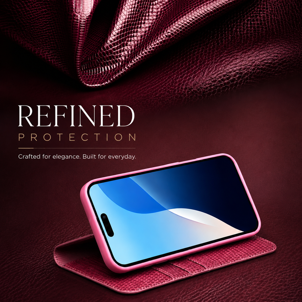 Premium iPhone Case Genuine Cowhide Leather Flip Wallet Protective Cover Crocodile Grain Card Holder Magnetic Stand Shockproof Full Body Design