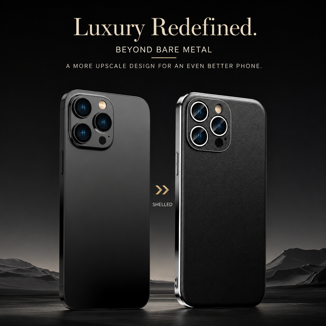 Premium iPhone Case Genuine Cowhide Leather Plated Frame Shockproof Protective Cover Full Lens Protection Camera Guard Slim Luxury Design