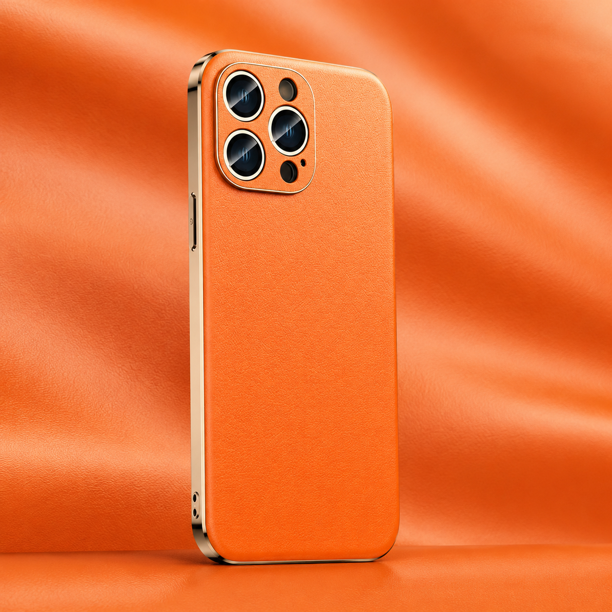 Premium iPhone Case Genuine Cowhide Leather Plated Frame Shockproof Protective Cover Full Lens Protection Camera Guard Slim Luxury Design