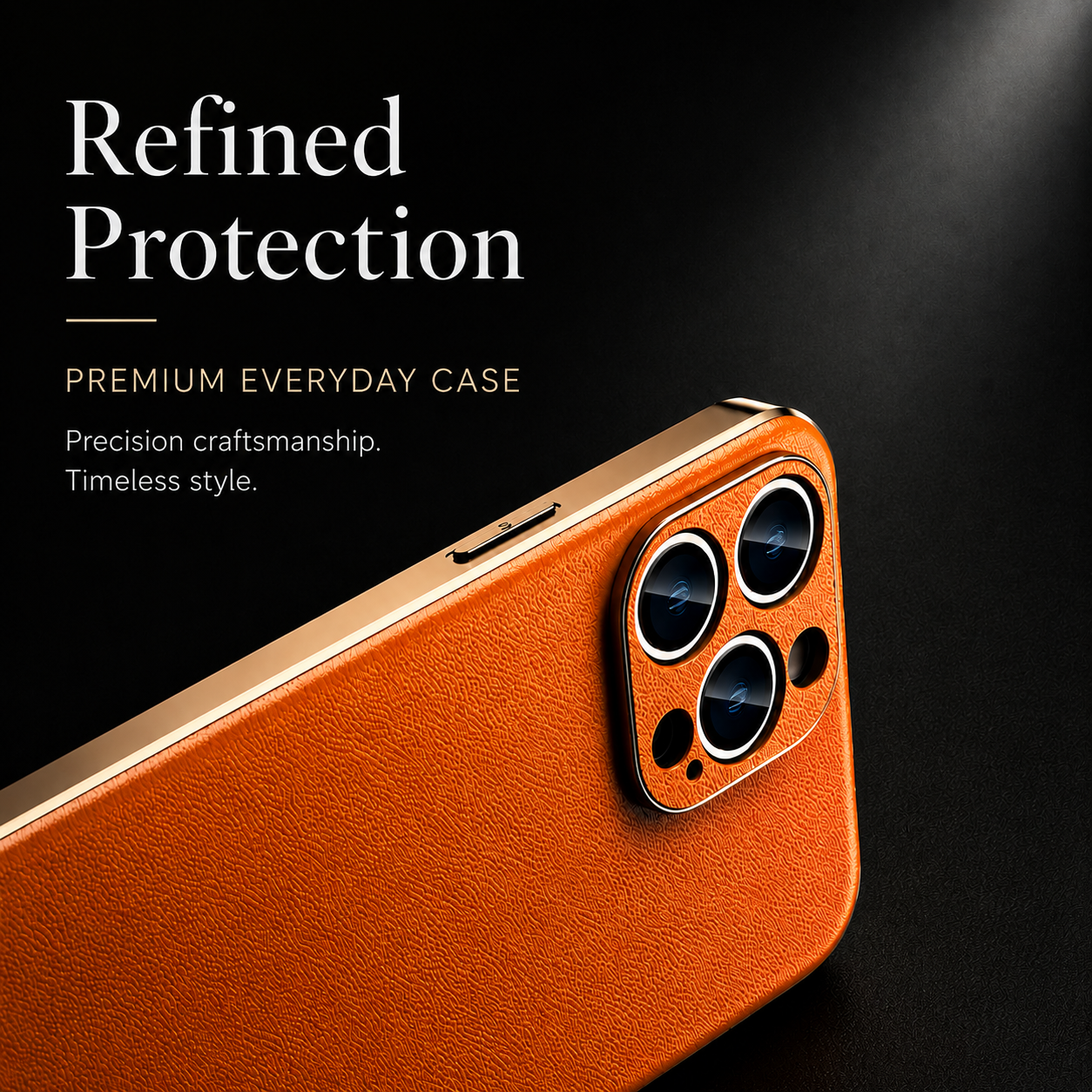 Premium iPhone Case Genuine Cowhide Leather Protective Cover Plated Metal Frame Full Camera Lens Protection Shockproof Slim Durable Wireless Charging Design