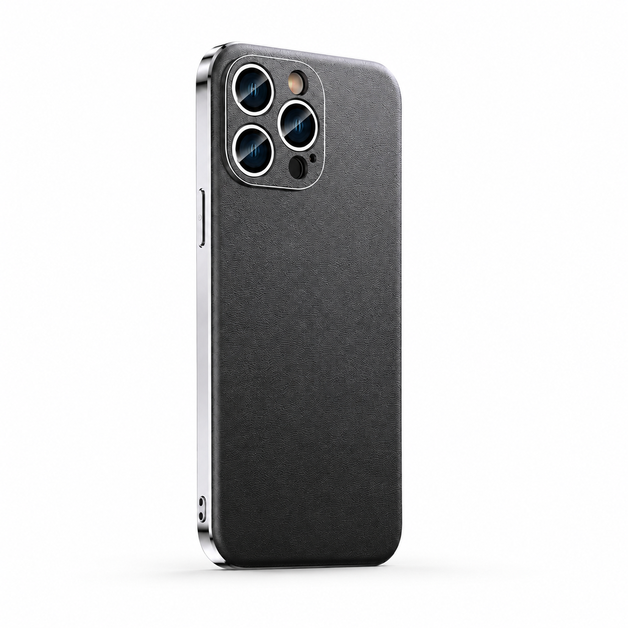 Premium iPhone Case Genuine Cowhide Leather Protective Cover Plated Metal Frame Full Camera Lens Protection Shockproof Slim Durable Wireless Charging Design