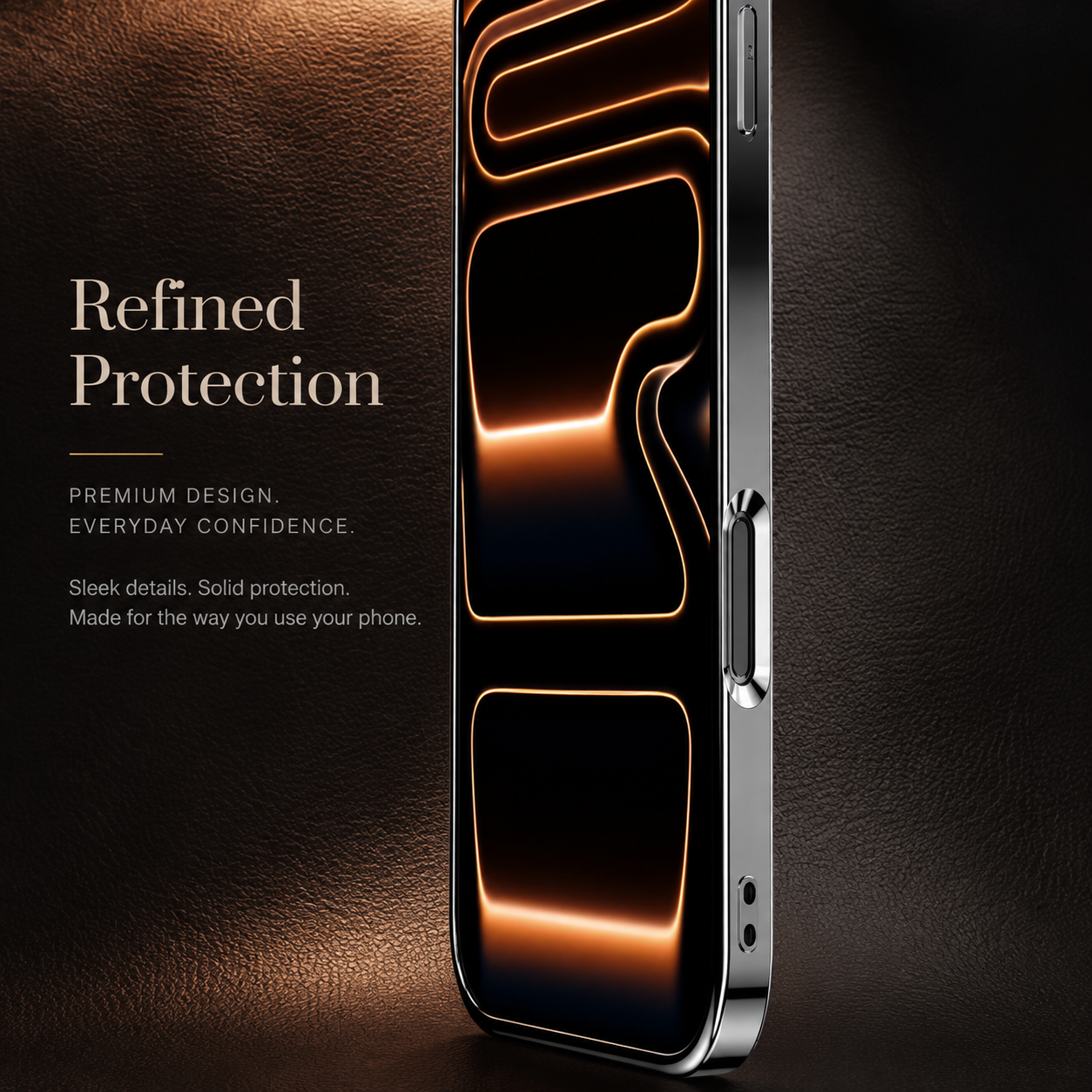 Premium iPhone Case Genuine Leather Cowhide Protective Cover Shockproof Anti Slip Matte Finish Full Camera Lens Guard Slim Design