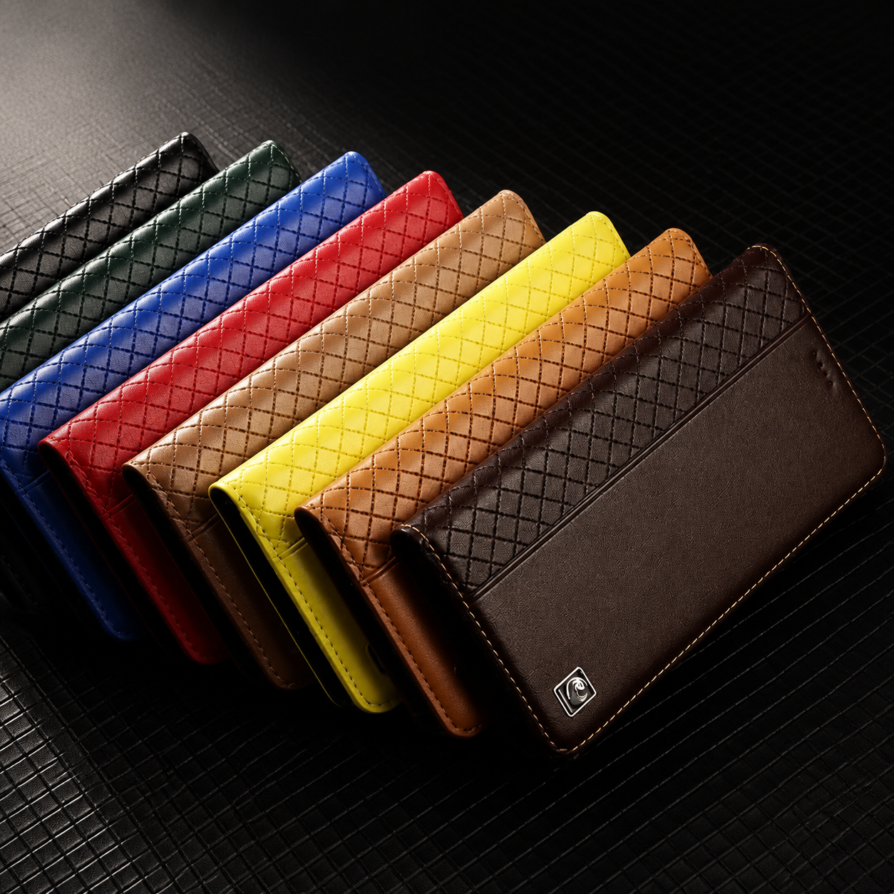 Premium iPhone Case Genuine Leather Flip Cover Card Holder Kickstand Magnetic Closure Shockproof Full Body Protective Design Slim Business Style