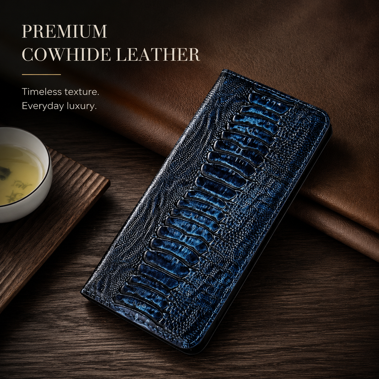 Premium iPhone Case Genuine Leather Flip Wallet Cover Card Holder Stand Magnetic Closure Shockproof Protective Case Full Coverage Slim Design