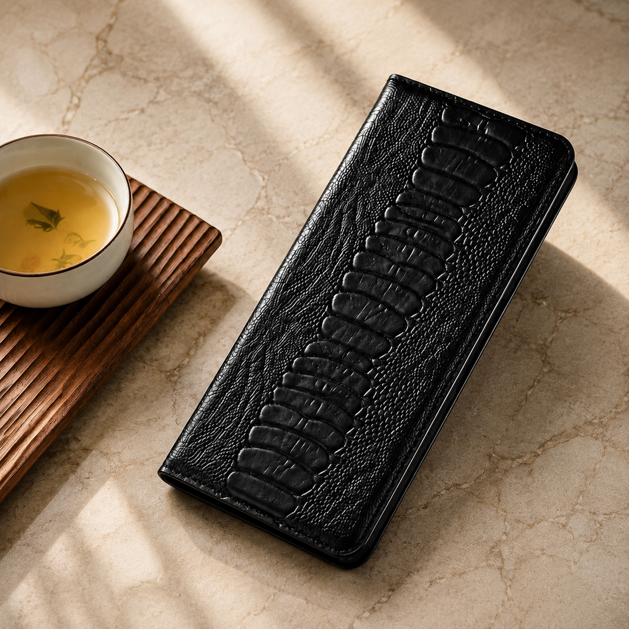 Premium iPhone Case Genuine Leather Flip Wallet Cover Card Holder Stand Magnetic Closure Shockproof Protective Case Full Coverage Slim Design