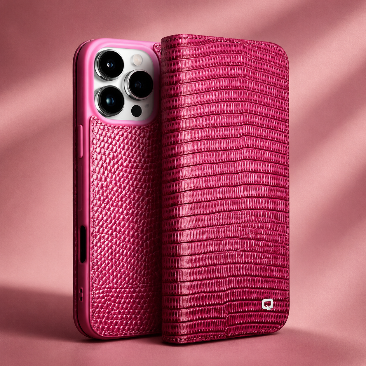 Premium iPhone Case Genuine Leather Flip Wallet Cover Cowhide Crocodile Grain Card Holder Stand Shockproof Protective Case Magnetic Closure Full Coverage