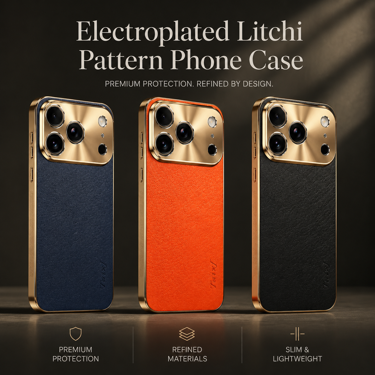 Premium iPhone Case Genuine Leather Magnetic Cover MagSafe Compatible Rotating Ring Stand Shockproof Frameless Camera Lens Protection Anti Scratch Slim Design