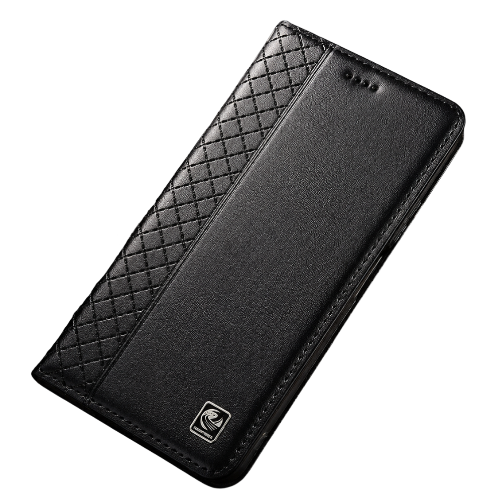 Premium iPhone Case Genuine Nappa Leather Wallet Flip Cover Card Holder Magnetic Closure Stand Function Shockproof Protective Business Design