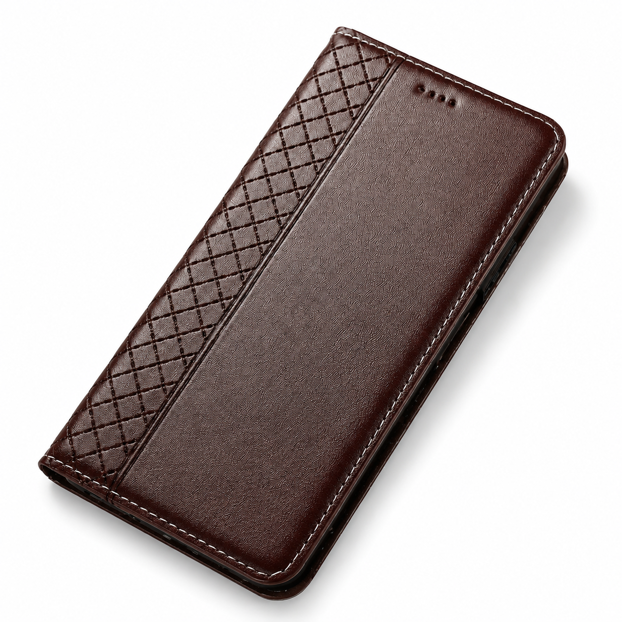 Premium iPhone Case Genuine Nappa Leather Wallet Flip Protective Cover Card Holder Magnetic Closure Kickstand Shockproof Full Body Business Design