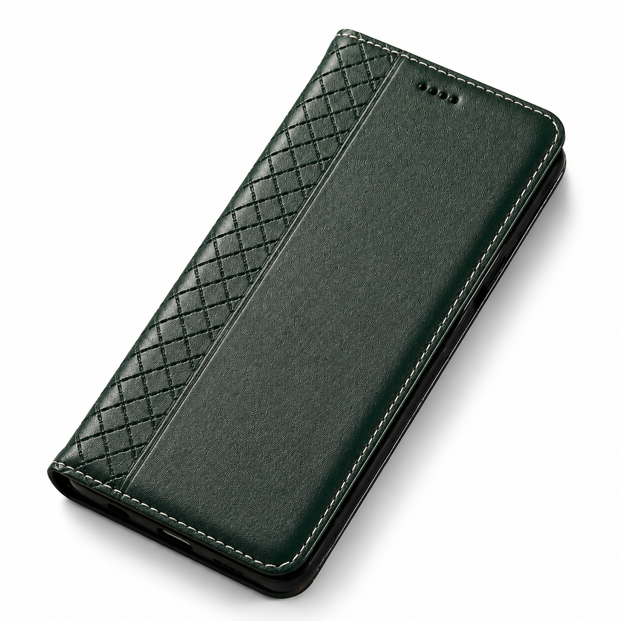 Premium iPhone Case Genuine Nappa Leather Wallet Flip Protective Cover Card Holder Magnetic Closure Kickstand Shockproof Full Body Business Design