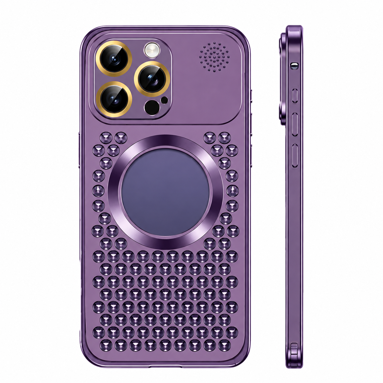 Premium iPhone Case Heat Dissipation Aluminum Magnetic Cover MagSafe Compatible Camera Lens Protection Dual Layer Shockproof Scratch Resistant Design