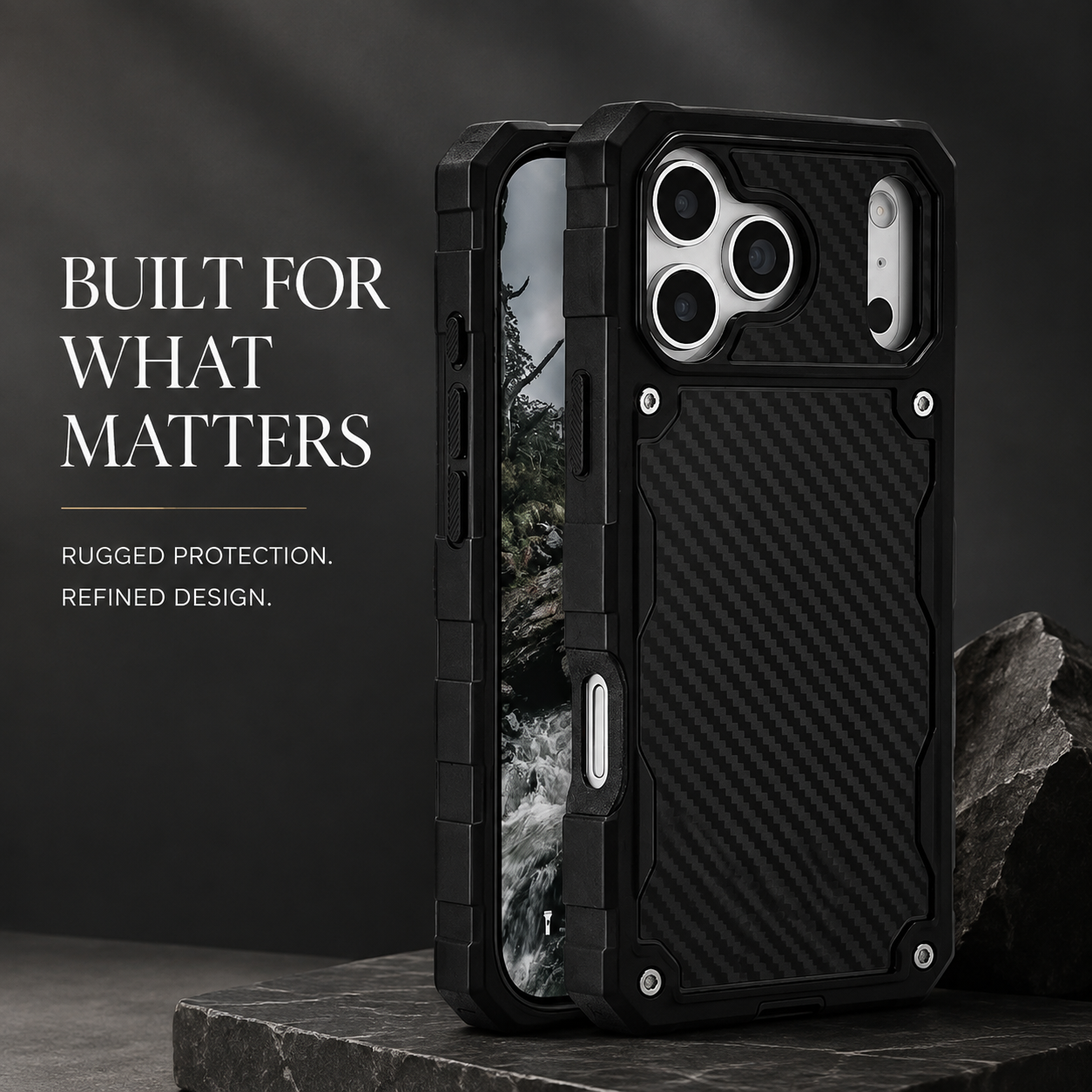 Premium iPhone Case Heavy Duty MagSafe Compatible Protective Cover Shockproof Military Grade Drop Protection Scratch Resistant Full Coverage