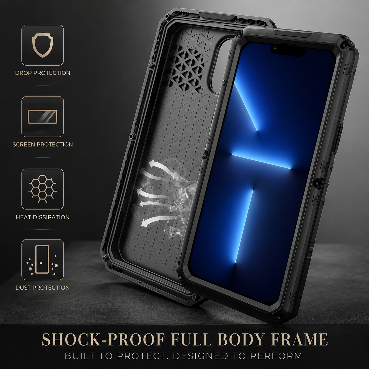Premium iPhone Case IP68 Waterproof Armor MagSafe Cover Shockproof Full Body Protection Magnetic Rugged Protective Case Camera Lens Screen Guard