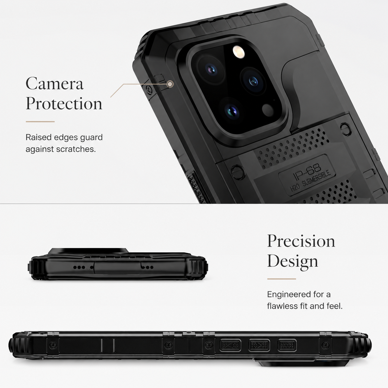 Premium iPhone Case IP68 Waterproof Armor MagSafe Cover Shockproof Full Body Protection Magnetic Rugged Protective Case Camera Lens Screen Guard