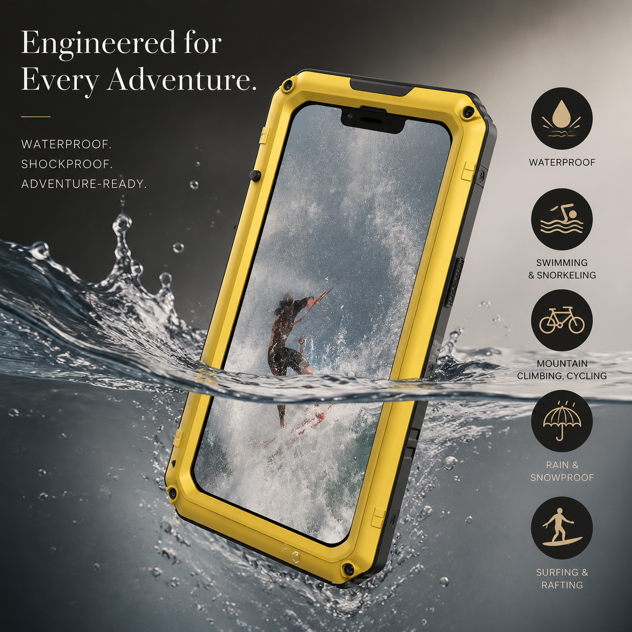 Premium iPhone Case IP68 Waterproof Armor MagSafe Cover Shockproof Full Body Protection Magnetic Rugged Protective Case Camera Lens Screen Guard