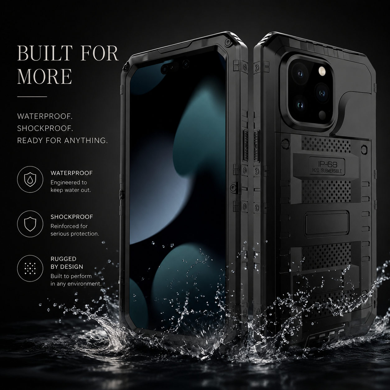 Premium iPhone Case IP68 Waterproof Armor MagSafe Cover Shockproof Full Body Protection Magnetic Rugged Protective Case Camera Lens Screen Guard