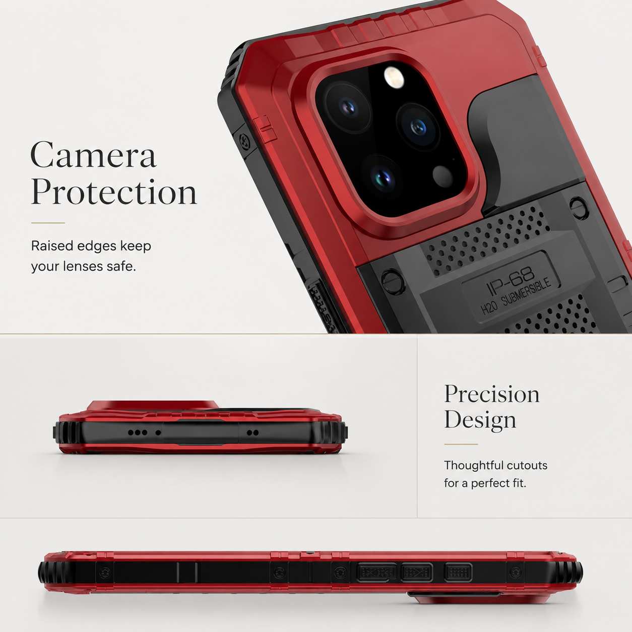Premium iPhone Case IP68 Waterproof Armor MagSafe Cover Shockproof Full Body Protection Magnetic Rugged Protective Case Camera Lens Screen Guard