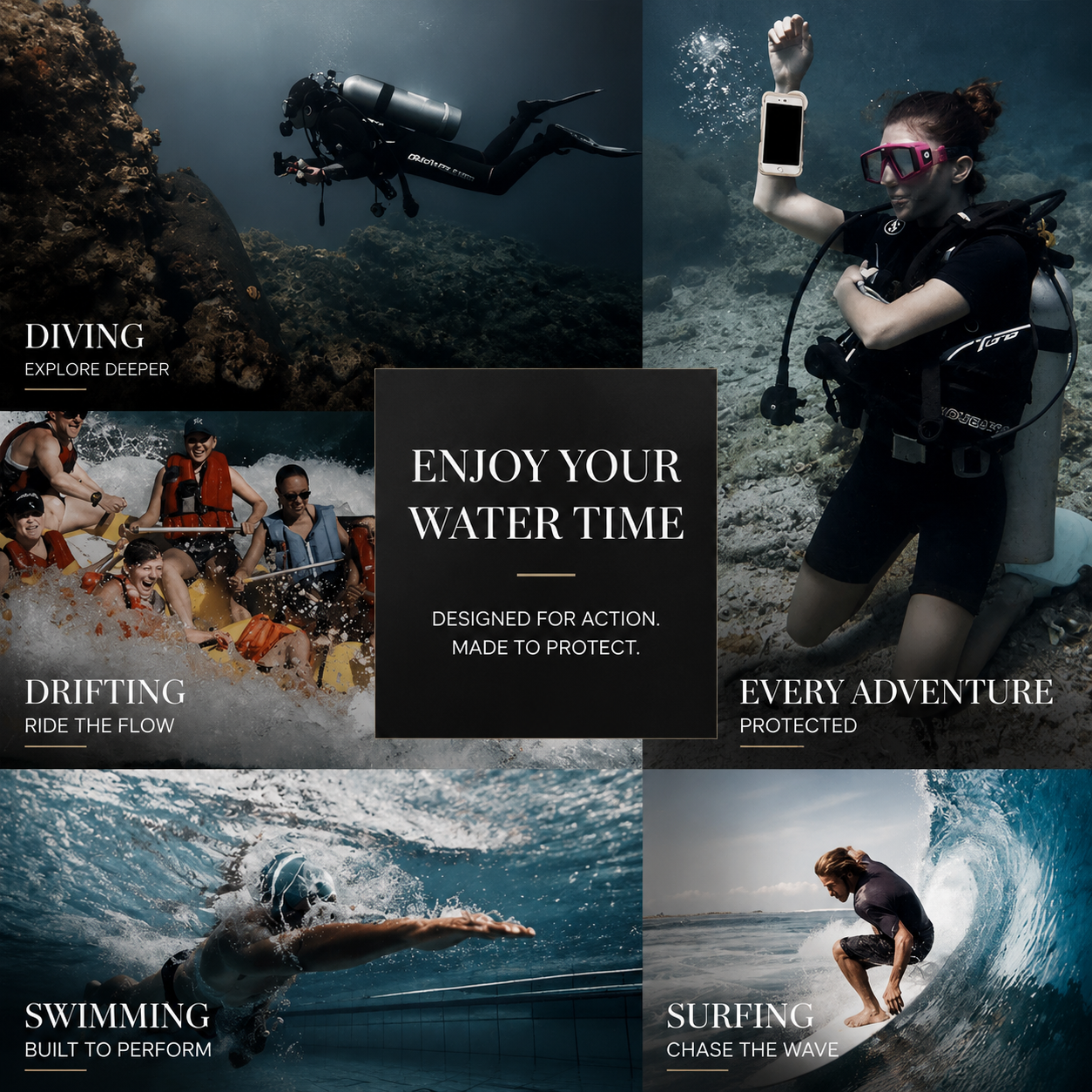 Premium iPhone Case IP68 Waterproof Full Body Protective Cover Shockproof Vacuum Seal Touchscreen Access Dustproof Underwater Protection