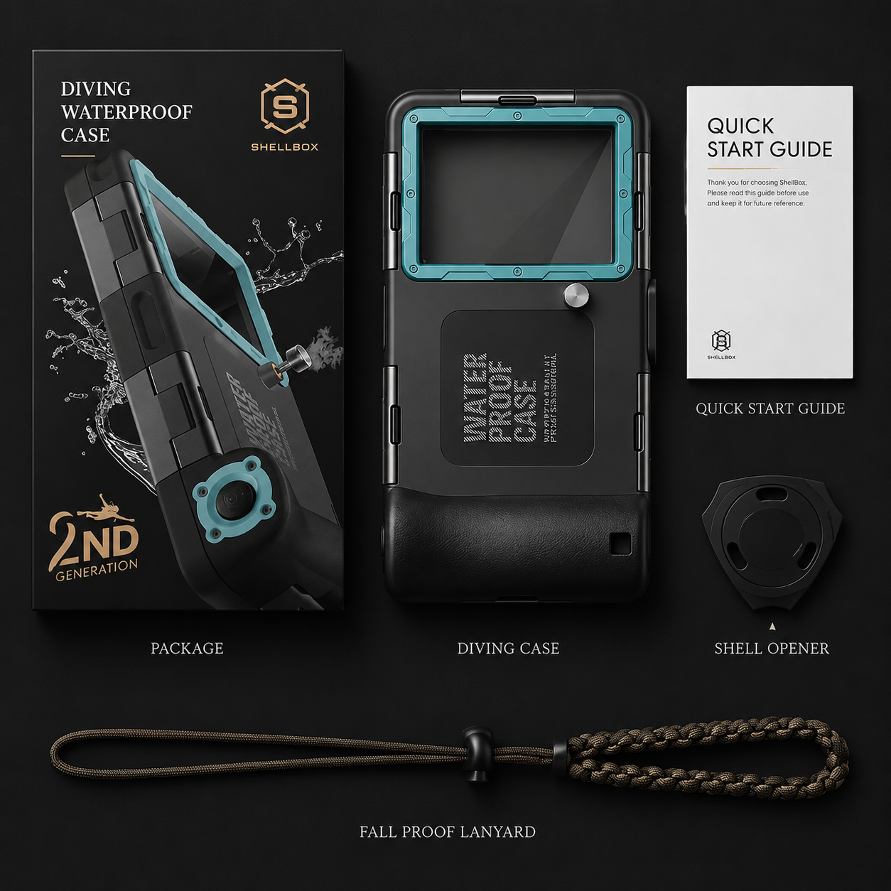Premium iPhone Case IP68 Waterproof Shockproof Protective Cover Full Body Anti Scratch Dustproof Underwater Diving Secure Lanyard