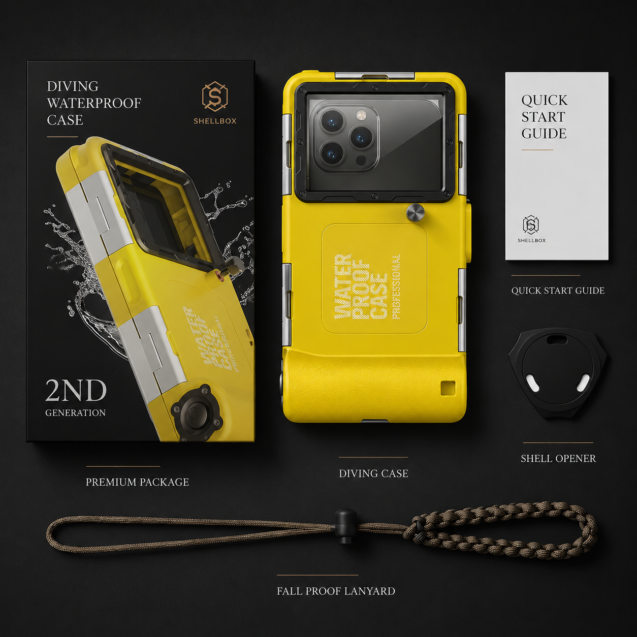Premium iPhone Case IP68 Waterproof Shockproof Protective Cover Full Body Anti Scratch Dustproof Underwater Diving Secure Lanyard