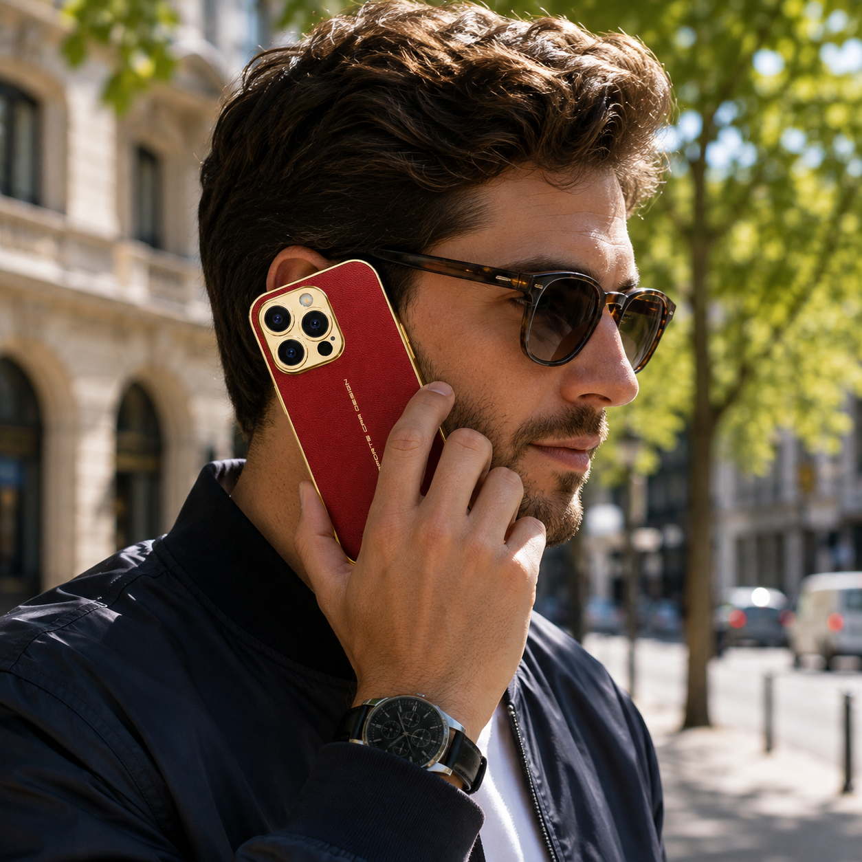 Premium iPhone Case Leather Back Cover Full Lens Protection Shockproof Anti Fingerprint Scratch Resistant Slim PC Design Protective Style