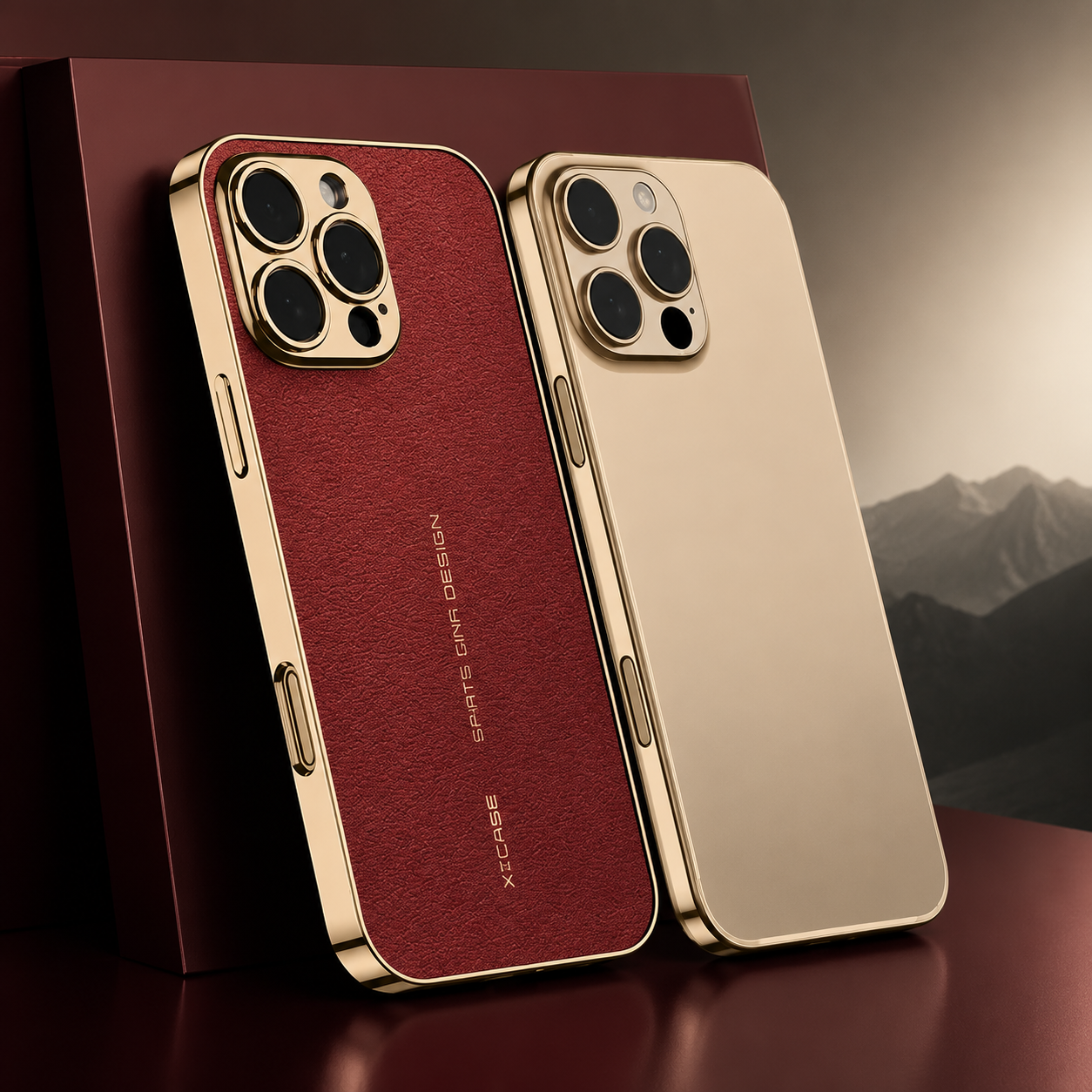 Premium iPhone Case Leather Back Cover Full Lens Protection Shockproof Anti Fingerprint Scratch Resistant Slim PC Design Protective Style